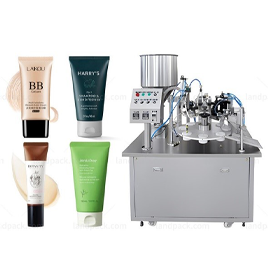 آلة تعبئة وختم الأنابيب البلاستيكية المرنة للكريمات والمستحضرات التجميلية بنظام شبه تلقائي Tube Filling