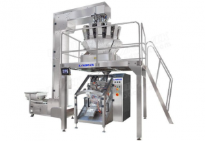 آلة تعبئة وتغليف عمودية من نوع مائل لتعبئة المنتجات الثقيلة