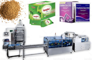 خط تعبئة أكياس ستيك متعددة المسارات الأوتوماتيكي مع تعبئة في علب للأدوية البودرة