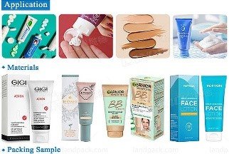 خط تعبئة وختم الأنابيب البلاستيكية الأوتوماتيكي لمنتجات مستحضرات التجميل والكريمات واللوشن مع التعبئة بالكرتون والتغليف بالانكماش4